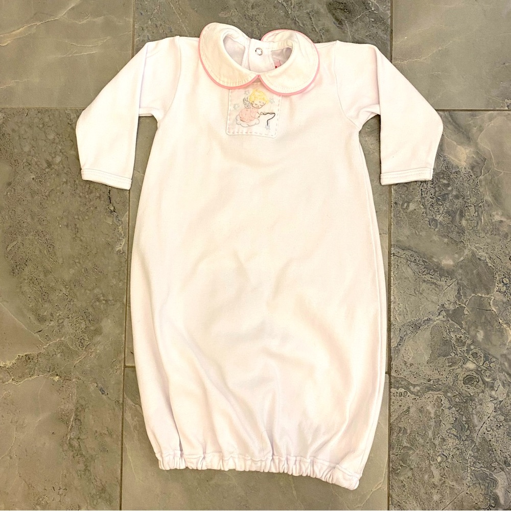 Kayce Hughes 3m Embroidered Angel Baby Gown